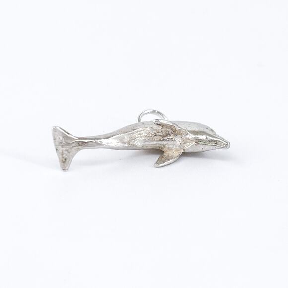 Vintage Sterling Silver 925 Dolphin Charm Pendant - Picture 7 of 10